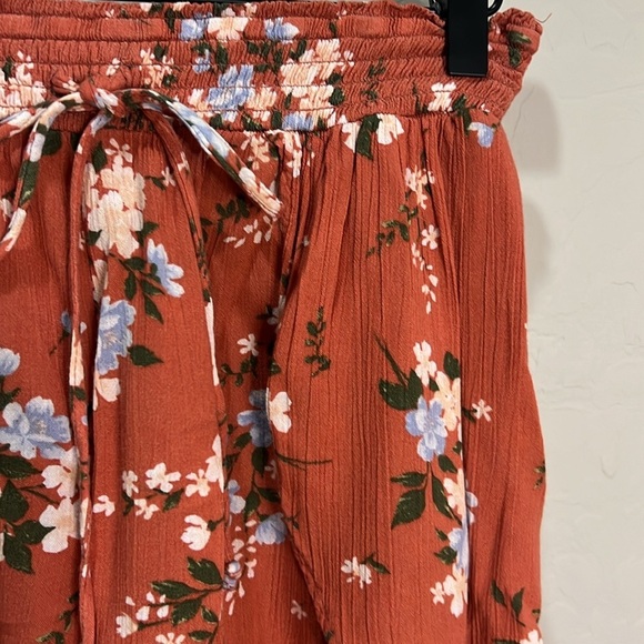 American Eagle Shorts Skirt Floral Flowy Fall Vintage Y2K Culotte India Elastic - Picture 3 of 12